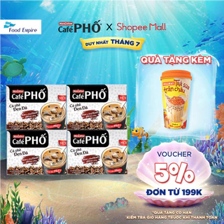 Combo 4 hộp Cà phê Phố Đen Đá - Maccoffee (hộp 10 gói x 16g)