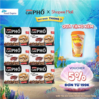 Combo 6 Hộp Cà phê Phố Đen Đá - Maccoffee (hộp 10 gói x 16g)