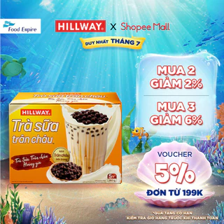 Hộp Trà Sữa Trân Châu Hoà Tan - Hillway - Vị Truyền Thống (5 gói trà sữa & 5 gói trân châu)