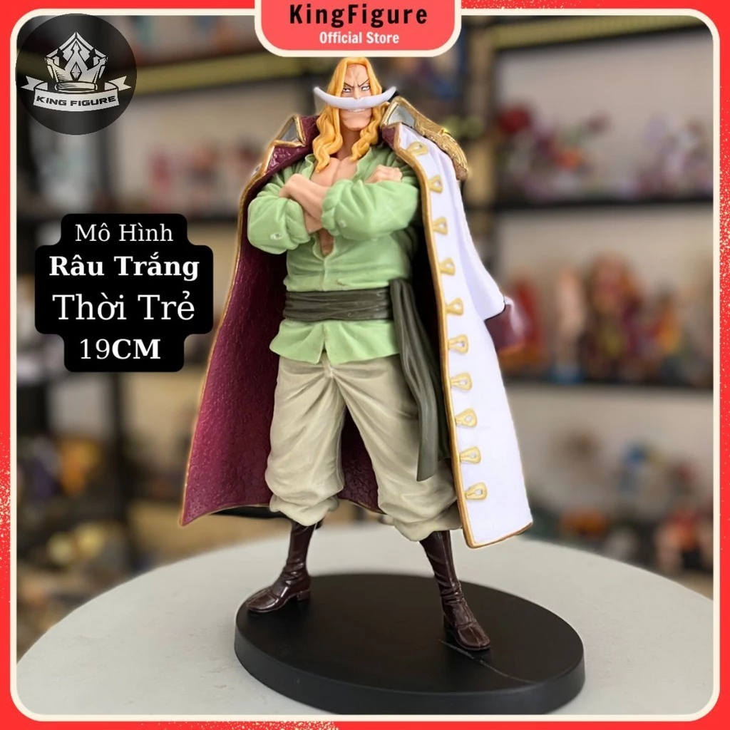 Mô hình Râu Trắng thời trẻ Đứng Siêu Ngầu - cao 18.5cm - Nặng 309 Gram - Figure One Piece