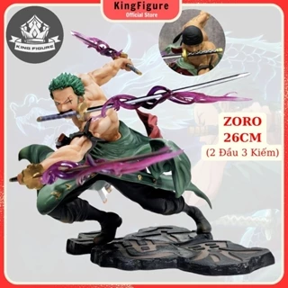 Mô Hình Zoro 3000 Thế Giới 26cm 2 Đầu 3 Kiếm Mô hình One Piece Cao Cấp, Figure Mô Hình Anmie One Piece Luffy Vua Hải Tặc