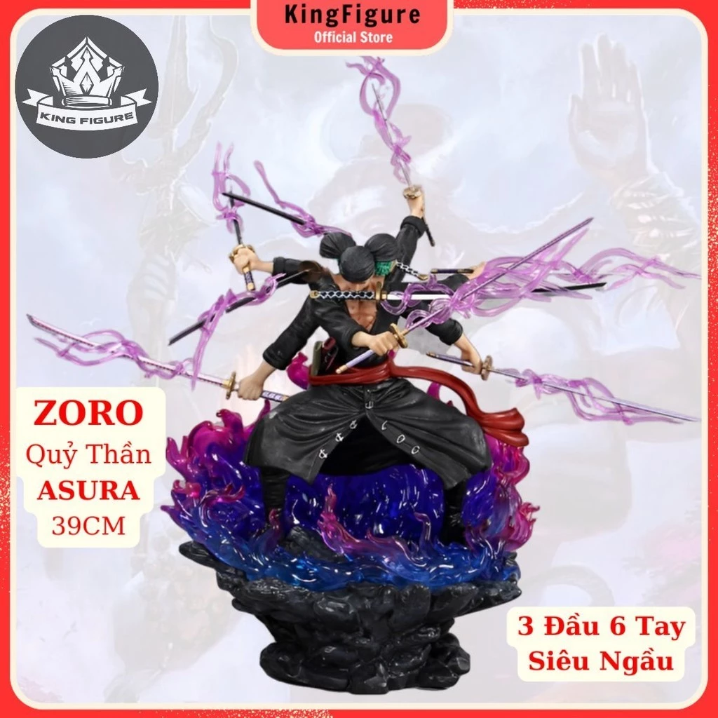 Mô Hình Zoro Quỷ Thần ASURA 3 Đầu 6 Tay 39CM Siêu Ngầu Mô Hình One Piece Cao Cấp, Figure Mô Hình Anmie One Piece Luffy