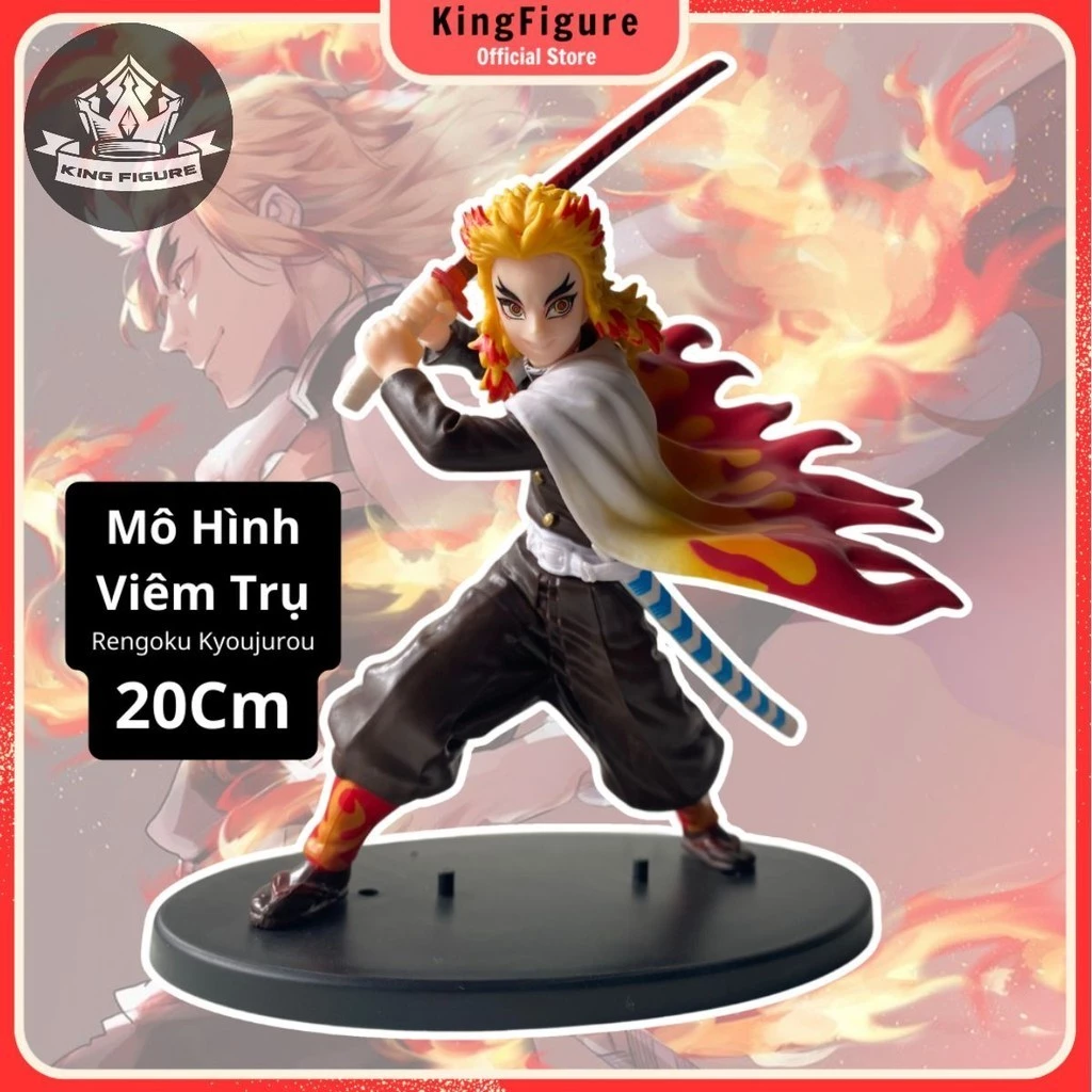 Mô hình Viêm Trụ Rengoku Trạng Thái Chiến Đấu 20Cm KINGFIGU Cao Cấp Thanh Gươm Diệt Quỷ Cao Cấp, Figure Kimetsu no Yaiba