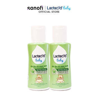 (Quà tặng không bán Lactacyd) Bộ 2 Sữa Tắm Gội Trẻ Em Lactacyd Baby Extra Milky 60ml/chai