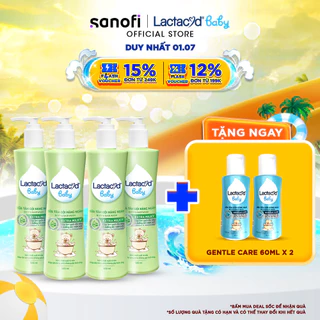 Bộ 4 chai Sữa Tắm Gội Trẻ Em Lactacyd Baby Extra Milky Làm Sạch Dịu Nhẹ và Dưỡng Ẩm Vượt Trội 500ml/chai