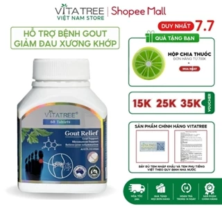 Hỗ trợ bệnh gút Vitatree Gout Relief giúp chống viêm, giảm đau và sưng khớp của Úc 60 viên