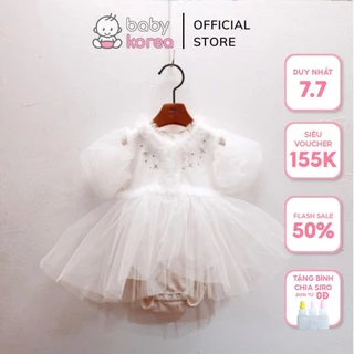 Suit ren tiểu thư cao cấp LACLARTE thôi nôi, dự tiệc made in Korea cho bé gái thời trang trẻ em BABYKOREA