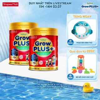 Combo 2 Sữa Bột Nutifood GrowPLUS+ Đỏ (Suy Dinh Dưỡng) 900g - Trên 1 Tuổi - Tăng Cân, Tăng Chiều Cao (2 Lon x Lon 900g)