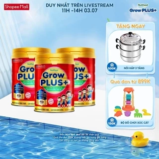 Combo 3 Sữa Bột Nutifood GrowPLUS+ Đỏ (Suy Dinh Dưỡng) dành cho bé trên 1 tuổi (3 lon x 900g)