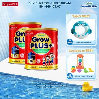 Combo 2 sữa bột Nutifood GrowPLUS+ Đỏ (Suy Dinh Dưỡng) trên 1 tuổi (2 lon x 1.5kg) - Grow Plus+