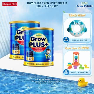 Combo 2 Sữa Bột Nutifood GrowPLUS+ Xanh (Biếng Ăn) 1.5kg - Trên 1 Tuổi - Tăng Cân Khỏe Mạnh (2 Lon x Lon 1.5kg)