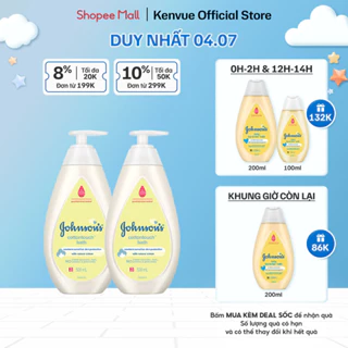 Combo 2 Chai Sữa Tắm Gội Toàn Thân Mềm Mịn Johnson' Baby Bath Cotton Touch 500mlx2