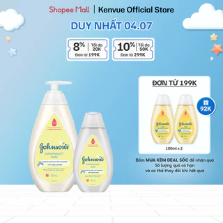 Bộ 2 Sữa tắm gội toàn thân & Sữa Dưỡng ẩm Johnson’s Baby Cotton Touch 500ml + 200ml