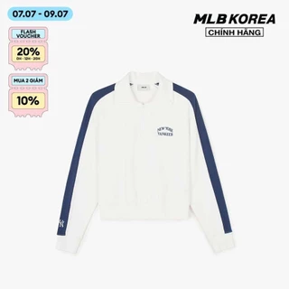 MLB - Áo sweatshirt nữ cổ bẻ tay dài Sportive Varsity Crop Half Zip Up 3FMTV1141-50IVS