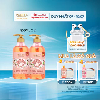 Combo 2 Sữa Tắm Sáng Mịn Hoa Anh Đào Purité 850ml