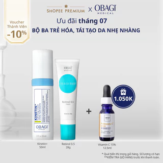 Bộ đôi Kem chống lão hóa Obagi 360 Retinol 0.5 28g và Kem dưỡng phục hồi Obagi Clinical Kinetin+ Hydrating Cream 50ml