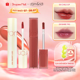 Combo Son Tint bóng lì Hàn Quốc Romand Juicy Lasting Tint 5.5g + Son tint bóng, siêu lì Romand Dewyful Water Tint 5g