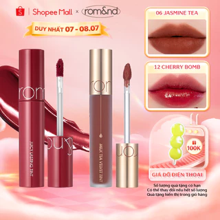 Combo Son kem lì Romand Milk Tea Velvet Tint 4.4g + Son Tint lì Hàn Quốc Romand Juicy Lasting Tint 5.5g