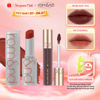 Combo Son kem lì Romand Milk Tea Velvet Tint 4.4g + Son thỏi Romand Zero Matte Lipstick-Shell Beach Nude Collection 3g