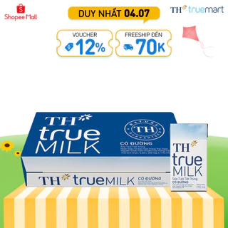 Thùng 48 hộp sữa tươi tiệt trùng có đường TH True Milk 110ml (110ml x 48)