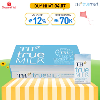 Thùng 48 hộp sữa tươi tiệt trùng nguyên chất TH True Milk 110ml (110ml x 48)