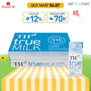 Thùng 48 hộp sữa tươi tiệt trùng ít đường TH True Milk 180ml (180ml x 48)