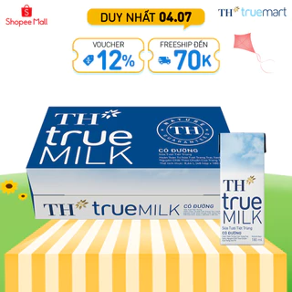 Thùng 48 hộp sữa tươi tiệt trùng có đường TH True Milk 180ml (180ml x 48)