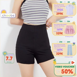 Quần short nữ Choobe cạp cao shorts dance cao cấp co giãn tốt khóa sau tôn dáng phong cách trẻ trung cá tính QS09