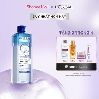 Nước tẩy trang và làm sạch sâu 3-in-1 L'Oreal Paris  Micellar Water 400ml