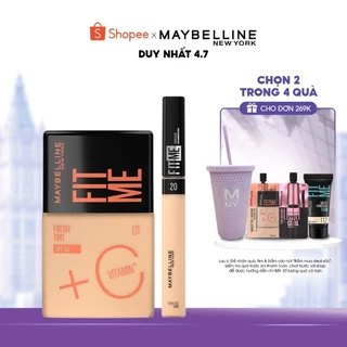 Bộ Nền Tint C Tươi Mướt Chống Nắng Fit Me Fresh Tint 30ml và Kem Che Khuyết Điểm Maybelline New York 6.8ml