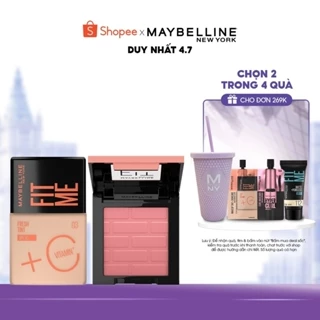 Bộ Nền Tint C Tươi Mướt Chống Nắng Fit Me Fresh Tint 30ml và Phấn má hồng chuẩn màu Fit Me Mono Blush 4.5g