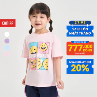 Áo phông bé gái CANIFA áo thun bé gái in hình chất liệu cotton 1TS24S012