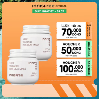 Bộ 2 Siêu mặt nạ chăm sóc lỗ chân lông Innisfree Super Volcanic Pore Clay Mask 100ml (New 2023)