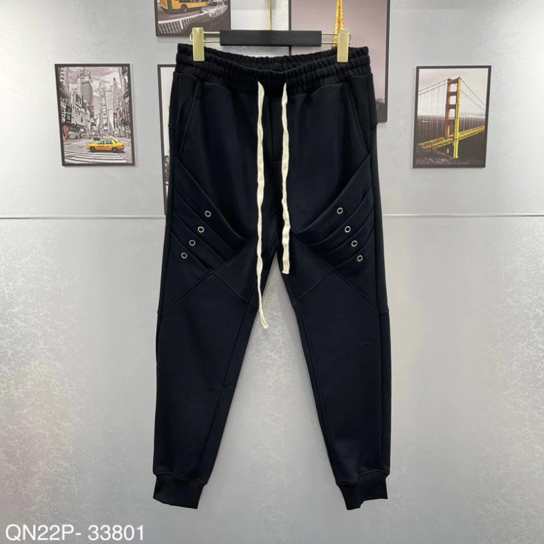 Quần Jogger Dài Nam Obsess Amiri Nỉ Chân Cua Thêu Mang Xếp Li Bấm Lỗ Bạc Phối Hàng Quảng Châu