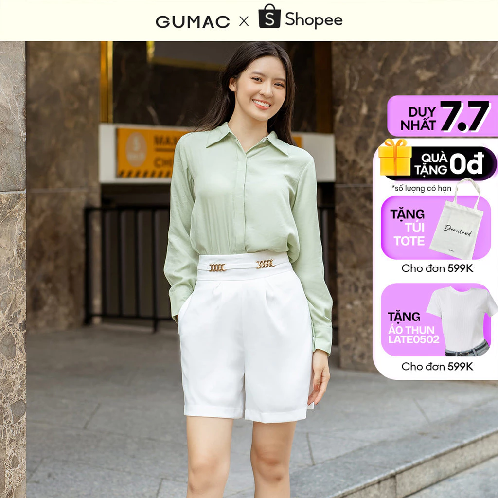 Quần short phối phụ kiện GUMAC QD04028