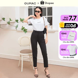 Quần tây công sở ống đứng GUMAC QD09040 lưng cao phối túi xéo