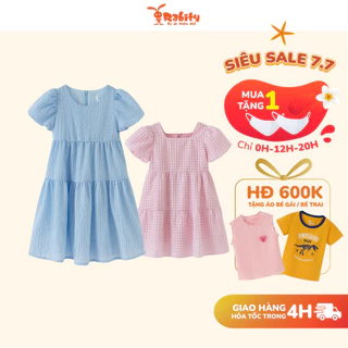 Đầm váy babydoll tay phồng cho bé gái Rabity váy tầng cho trẻ em đầm mặc đi học cho bé gái 92709