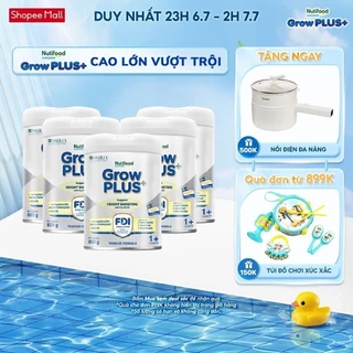 Combo 5 Sữa Bột Nutifood Sweden GrowPLUS+ Cao lớn vượt trội từ 1 - 2 tuổi (Bạc) 800g