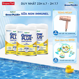 Combo 3 Sữa Bột Nutifood Sweden GrowPLUS+ Sữa Non Immunel trên 2 tuổi lon 800 g