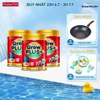 Combo 3 Sữa Bột Nutifood GrowPLUS+ Đỏ (Suy Dinh Dưỡng) dành cho bé trên 1 tuổi (3 lon x 900g)