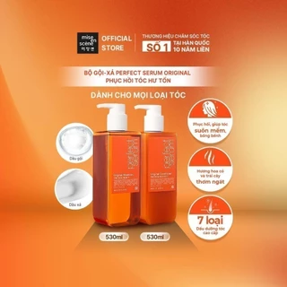 Bộ đôi Gội-Xả mise en scene Perfect Serum Original phục hồi hư tổn, giúp tóc suôn mềm, bồng bềnh 530ml/chai