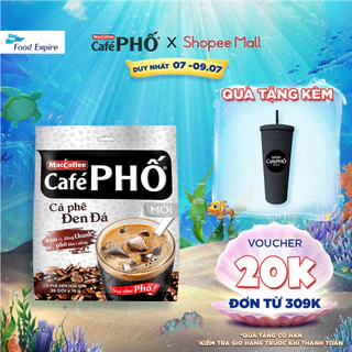 [Tặng 01 ly GOLD] Túi cà phê Phố Đen Đá MacCoffee (560gr - 16gr x 35 gói)