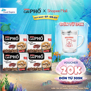 Combo 4 hộp Cà phê Phố Đen Đá - Maccoffee (hộp 10 gói x 16g)