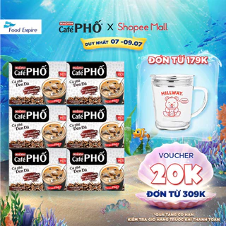 Combo 6 Hộp Cà phê Phố Đen Đá - Maccoffee (hộp 10 gói x 16g)