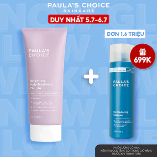 Kem dưỡng thể ngừa viêm lỗ chân lông 2% BHA Paula's Choice Weightless Body Treatment 2% BHA  210ml mã 5700