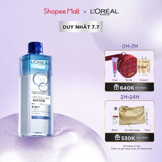 Nước tẩy trang và làm sạch sâu 3-in-1 L'Oreal Paris  Micellar Water 400ml