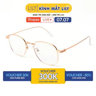 Gọng kính mắt nam nữ LILYEYEWEAR tròng chống ánh sáng xanh chất liệu nhựa chắc chắn kiểu dáng thời trang 8777