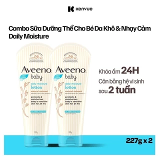 Bộ 2 Sữa dưỡng ẩm cho da khô và nhạy cảm Aveeno Baby Daily Moisture 227g