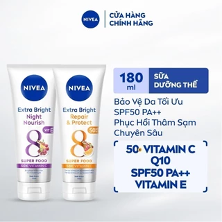 Bộ Đôi Serum Dưỡng Thể NIVEA Phục Hồi & Dưỡng Sáng Da Ngày & Đêm từ 8 Super Foods (180 ml) - 88314+88367