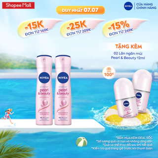 [Nivea x LS] Bộ 2 Xịt Ngăn Mùi NIVEA Pearl&Beauty Dưỡng Sáng Da Ngọc Trai (150 ml) - 83731